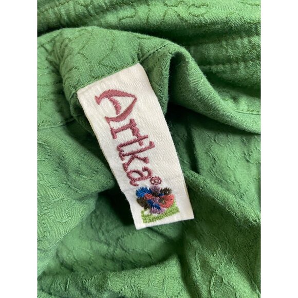 Artka Womens Green Brown Peasant Tiered Ruffle Skirt size Medium Lagenlook Artsy - Picture 14 of 14